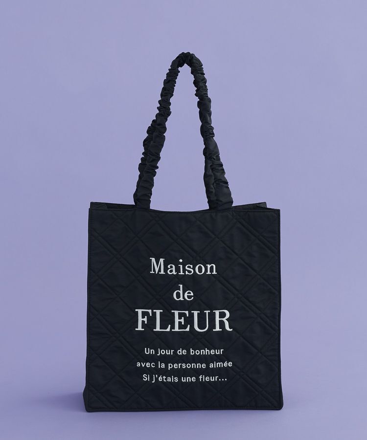 Maison de FLEUR「ブランドロゴ刺繍キルティングスクエアトート」|トートバッグ|