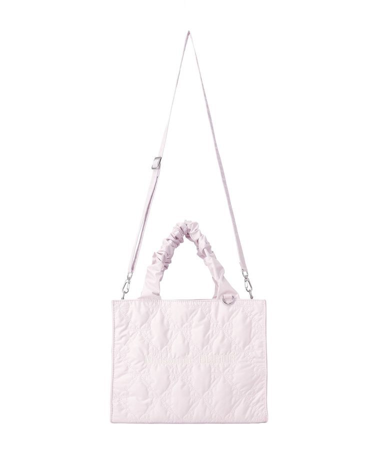 Maison de FLEUR「ギャザーハンドル2Wayリボンキルティングトート」|ハンドバッグ|