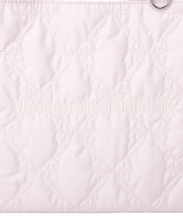 Maison de FLEUR「ギャザーハンドル2Wayリボンキルティングトート」|ハンドバッグ|