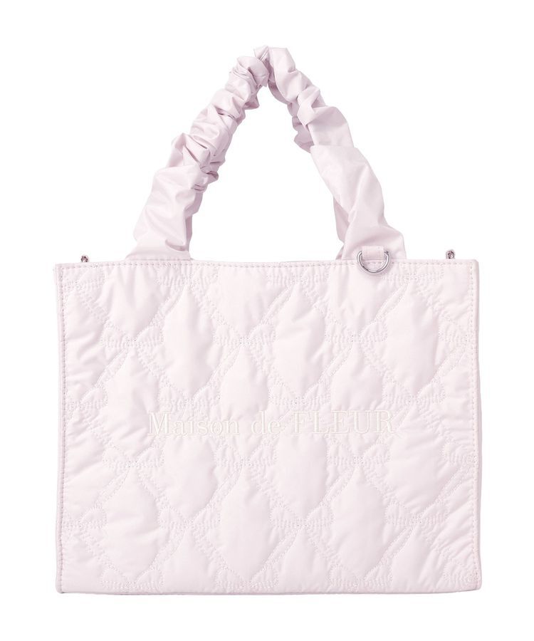 Maison de FLEUR「ギャザーハンドル2Wayリボンキルティングトート」|ハンドバッグ|