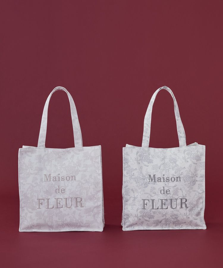 Maison de FLEUR「フラワーガーデンロゴ刺繍スクエアトート」|トートバッグ|