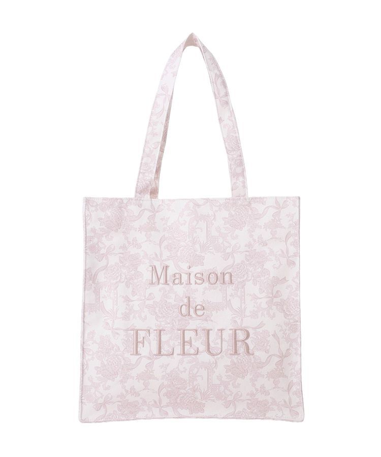 Maison de FLEUR「フラワーガーデンロゴ刺繍スクエアトート」|トートバッグ|