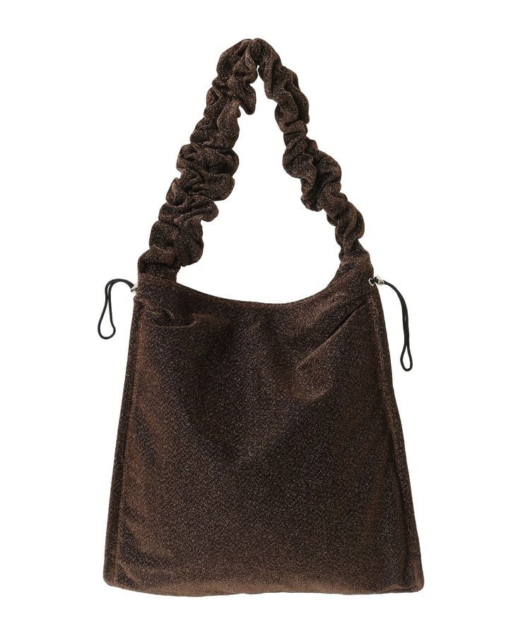 armonia「andmikka.ラメニットクシュクシュトートバッグ」|トートバッグ|Brown