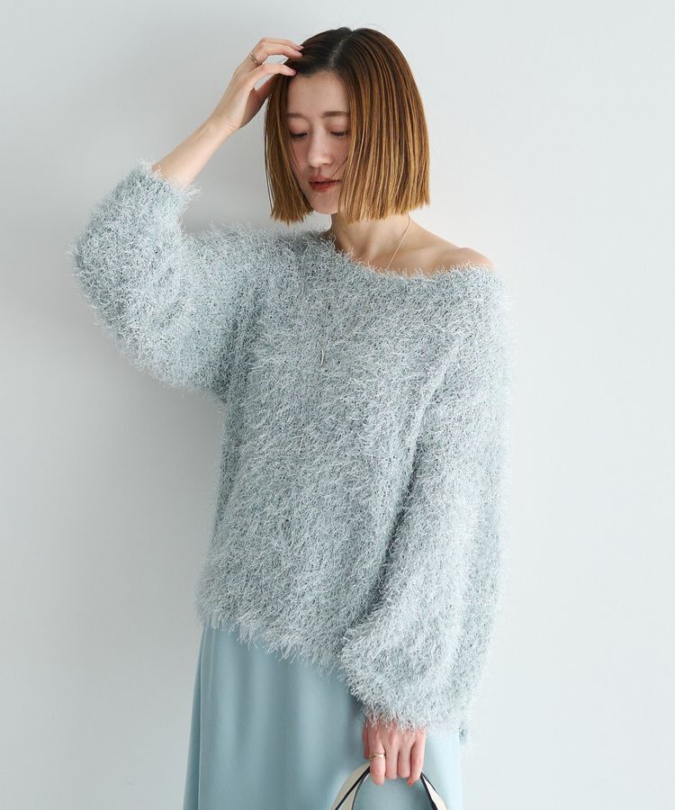 YECCA VECCA「ラメ混シャギーニット」|ニット・セーター|Light Gray
