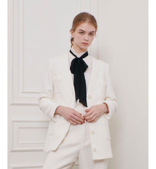 LOULOU WILLOUGHBY「【LOULOU WILLOUGHBY】スラブツイードロングジャケット」|その他|