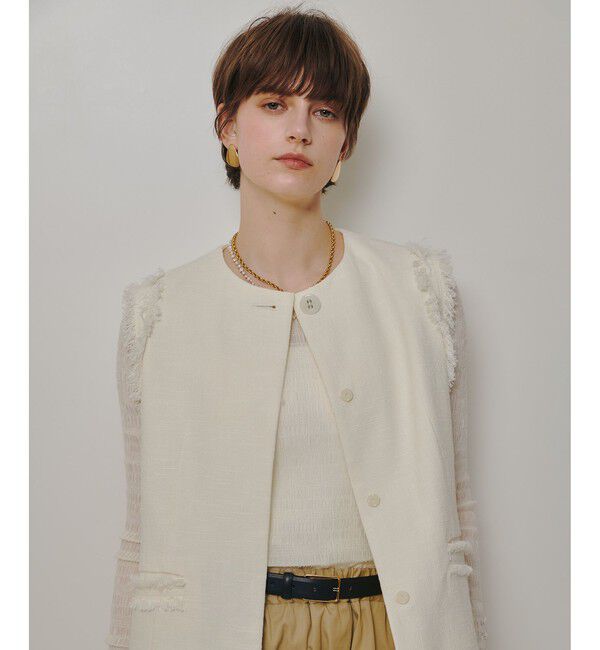 allureville「ミックスツイードフレアジレ」|その他|オフホワイト