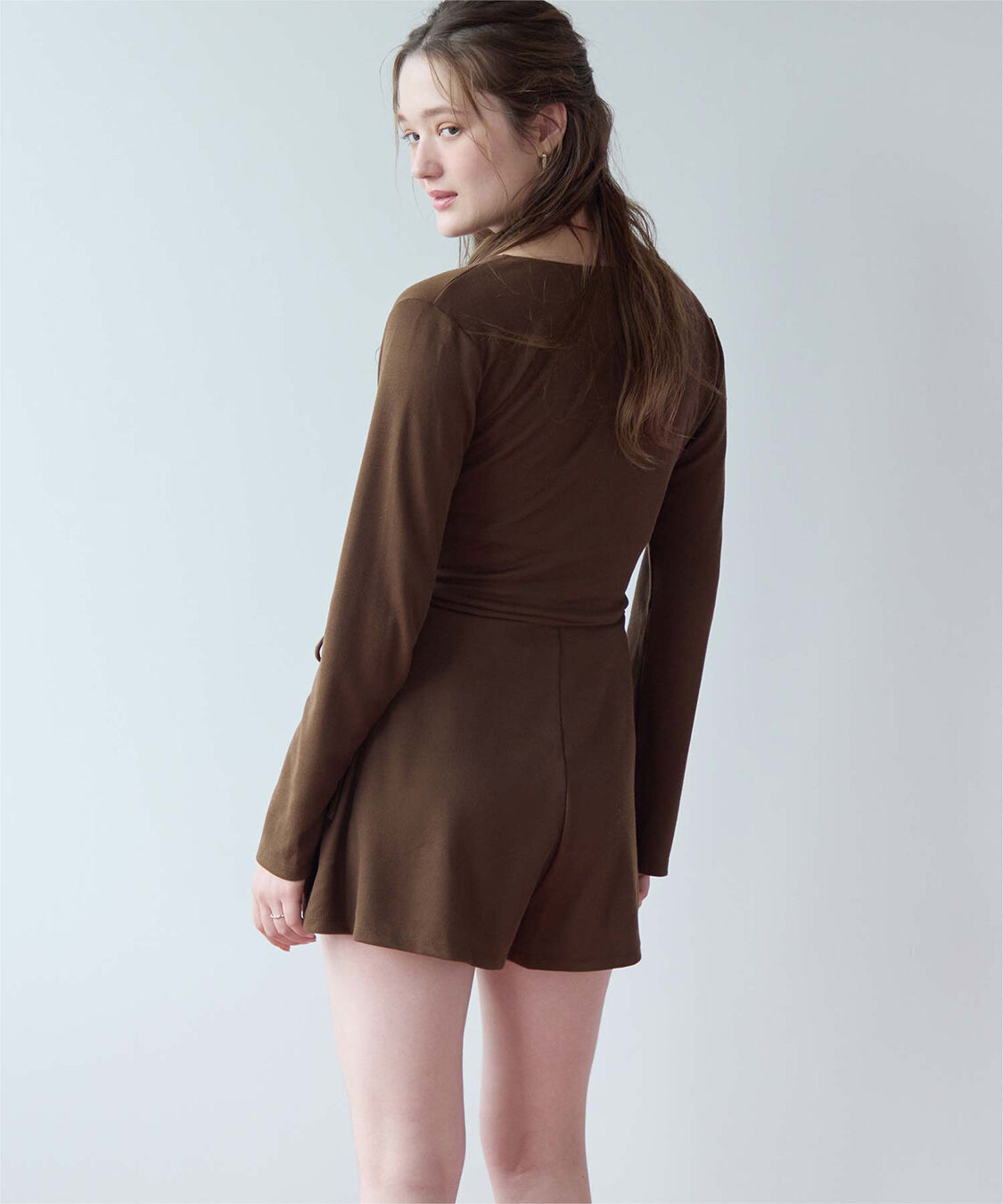 SEA DRESS「細リブカシュクールオールインワン」|コンビネゾン|