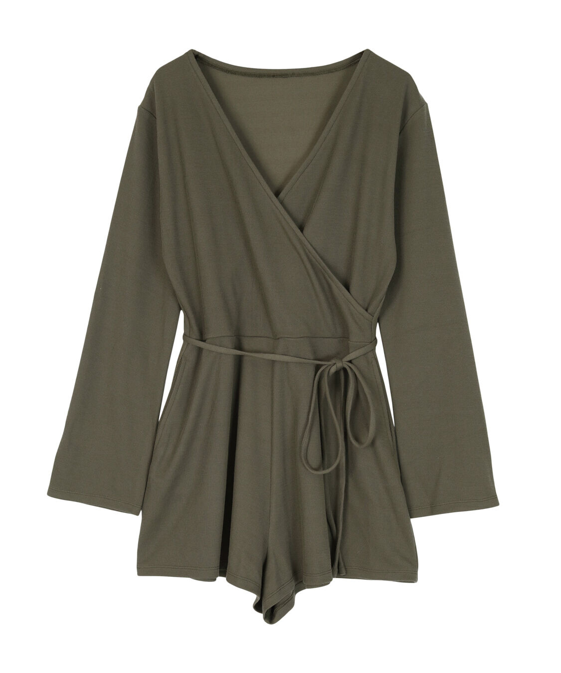 SEA DRESS「細リブカシュクールオールインワン」|コンビネゾン|