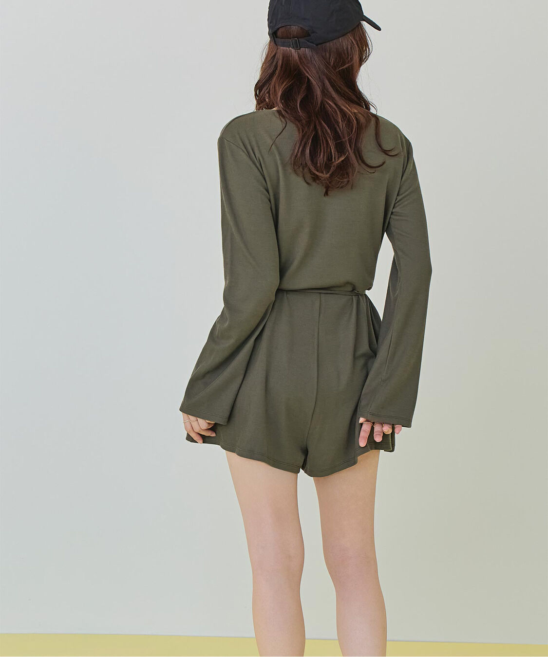 SEA DRESS「細リブカシュクールオールインワン」|コンビネゾン|