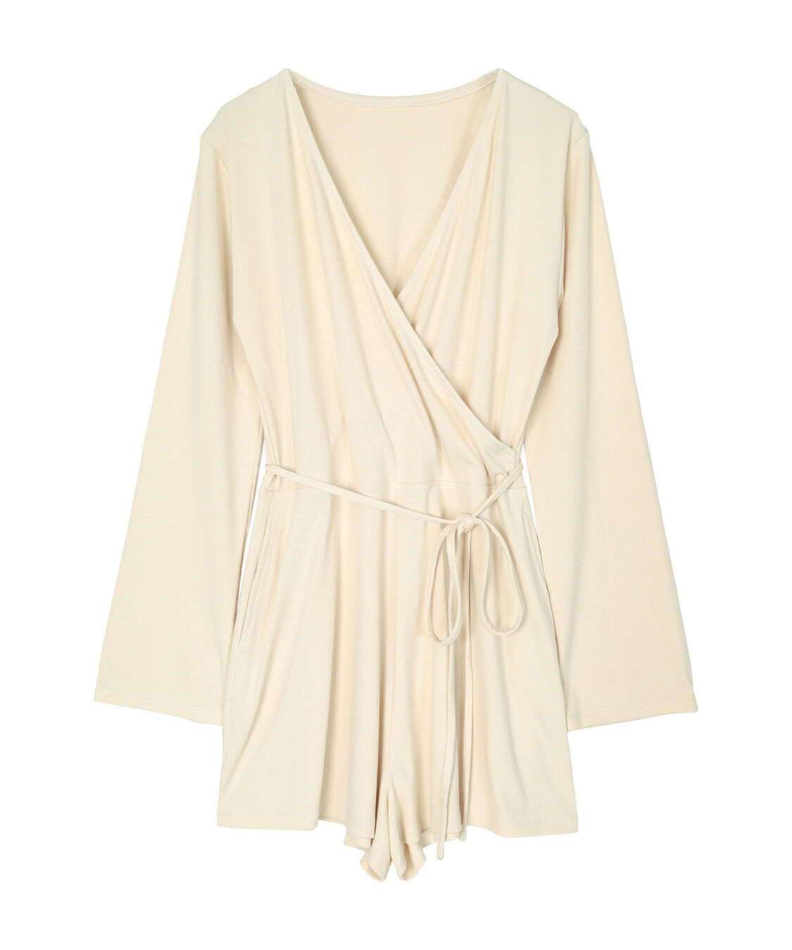 SEA DRESS「細リブカシュクールオールインワン」|コンビネゾン|