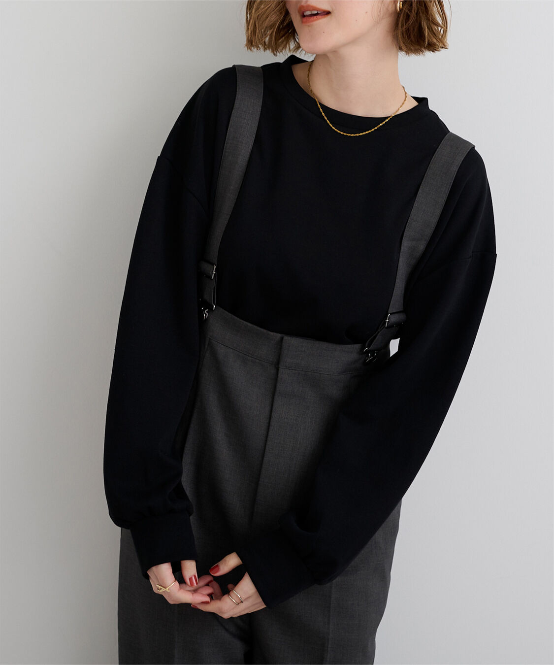 ur's「ベーシックロングTシャツ」|Tシャツ・カットソー|ブラック