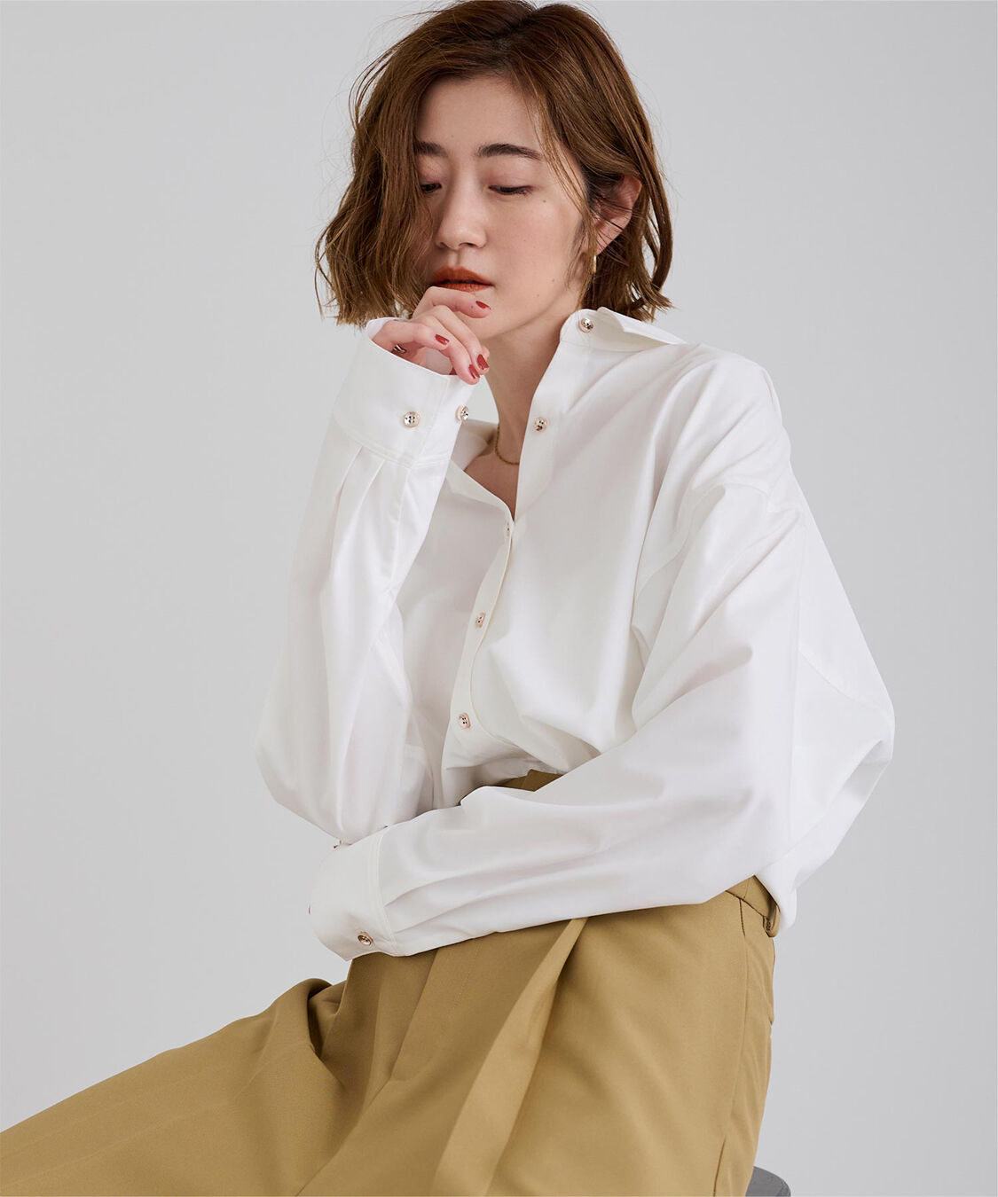 ur's「サテンライクオーバーシャツ」|シャツ・ブラウス|