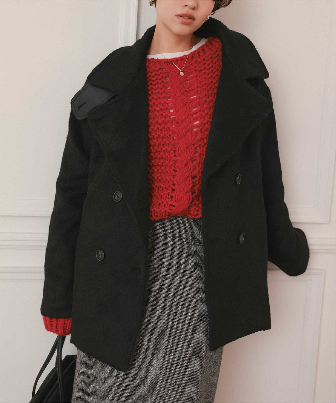 titivate「ハンドライクボートネックケーブルニット」|ニット・セーター|