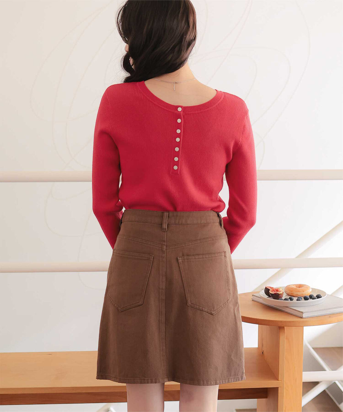 titivate「前後2wayUVケア/抗ピルヘンリーネックリブニット」|ニット・セーター|