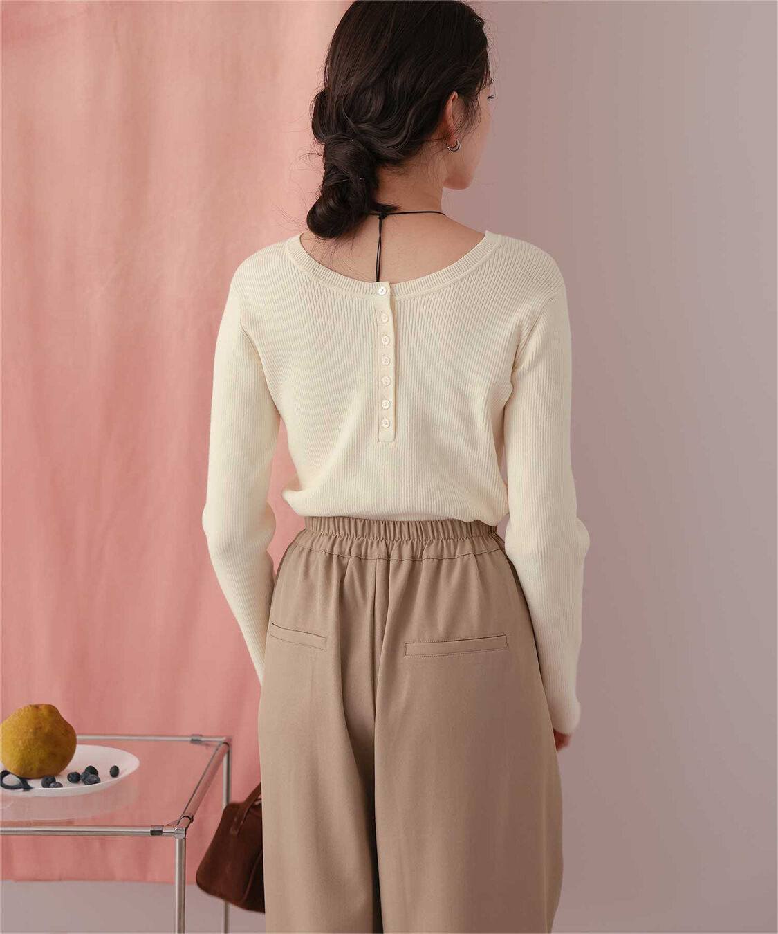 titivate「前後2wayUVケア/抗ピルヘンリーネックリブニット」|ニット・セーター|