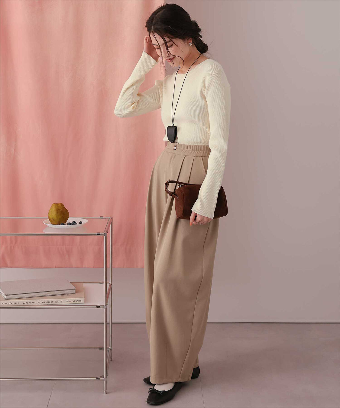 titivate「前後2wayUVケア/抗ピルヘンリーネックリブニット」|ニット・セーター|