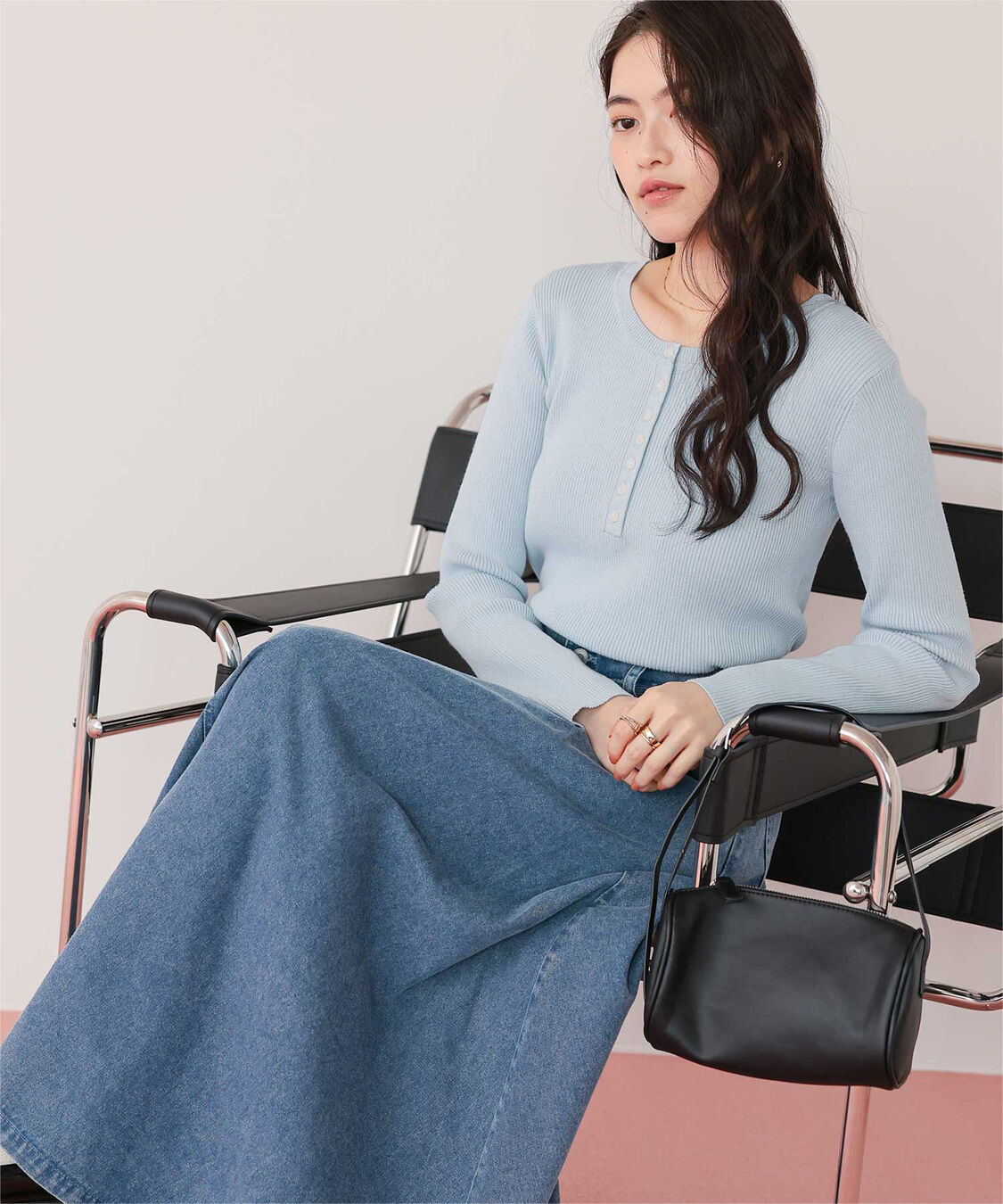 titivate「前後2wayUVケア/抗ピルヘンリーネックリブニット」|ニット・セーター|