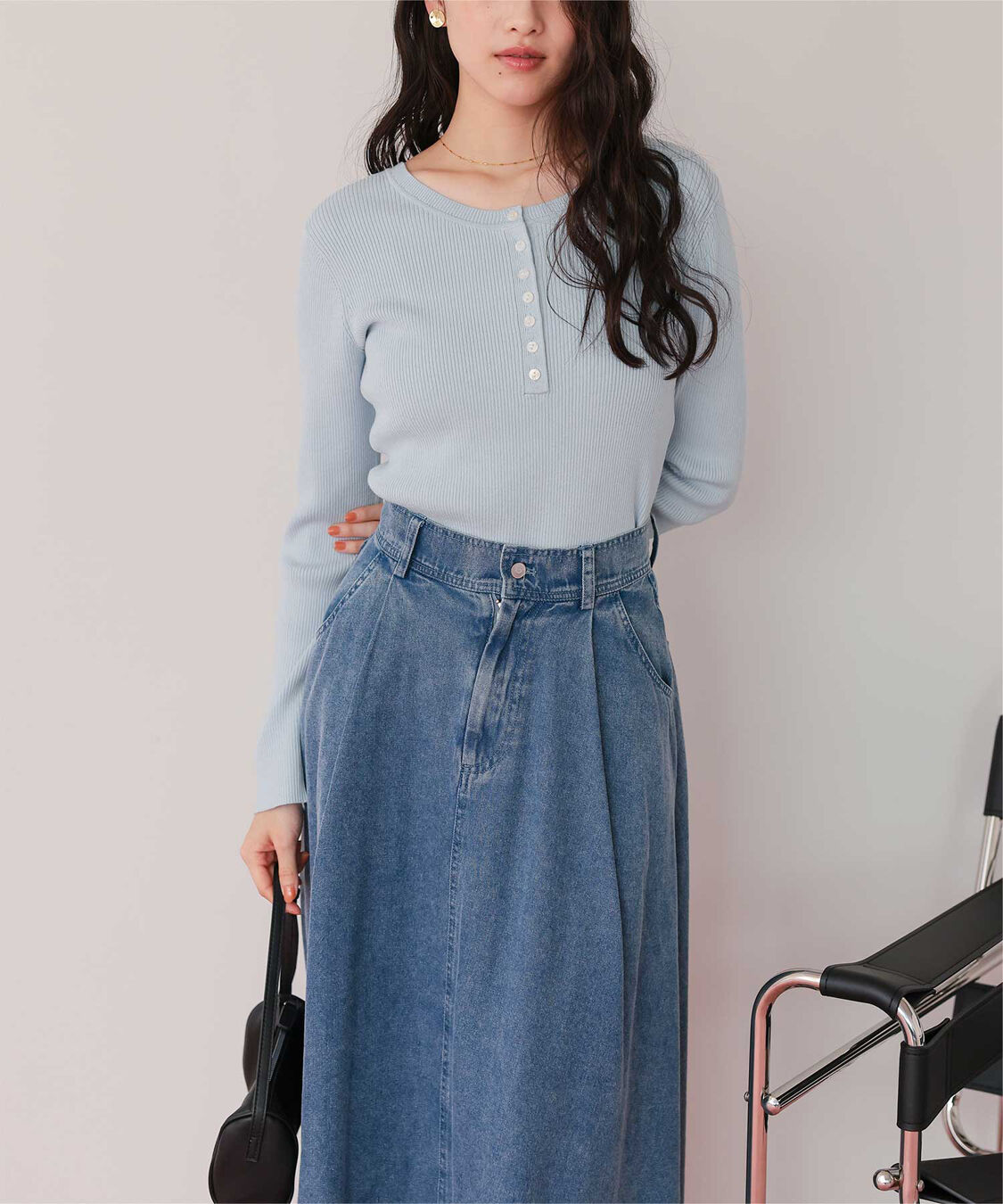 titivate「前後2wayUVケア/抗ピルヘンリーネックリブニット」|ニット・セーター|