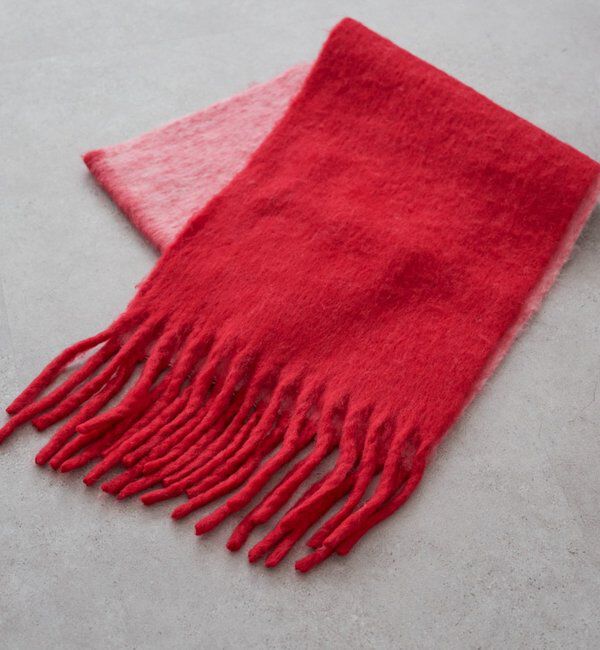  「バイカラーメランジマフラー」|ストール|レッド系その他