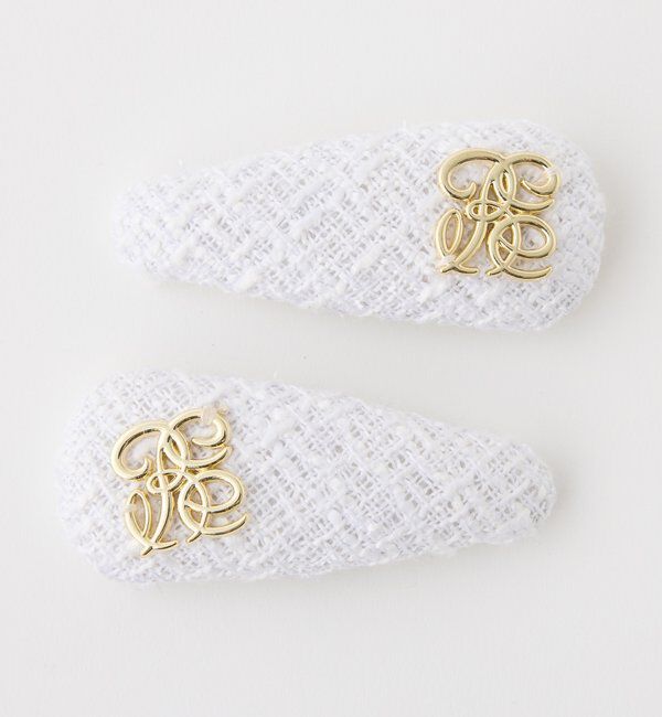  「【Eliane Collection】ツイードヘアピン」|その他|アイボリー