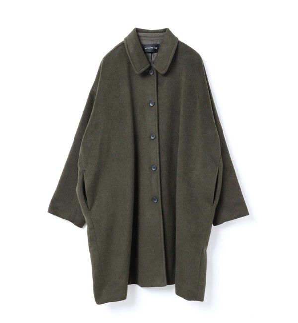 mizuiro ind「mizuiro ind ウールブレンドワイドコート」|その他|カーキグレー