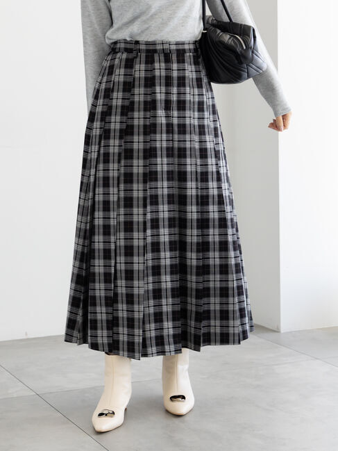 Te chichi「チェックアソートロングプリーツスカート」|スカート|オフホワイト