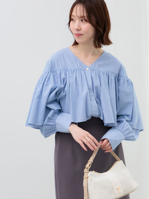 Te chichi「ビッグフリルブラウス」|シャツ・ブラウス|ブルー