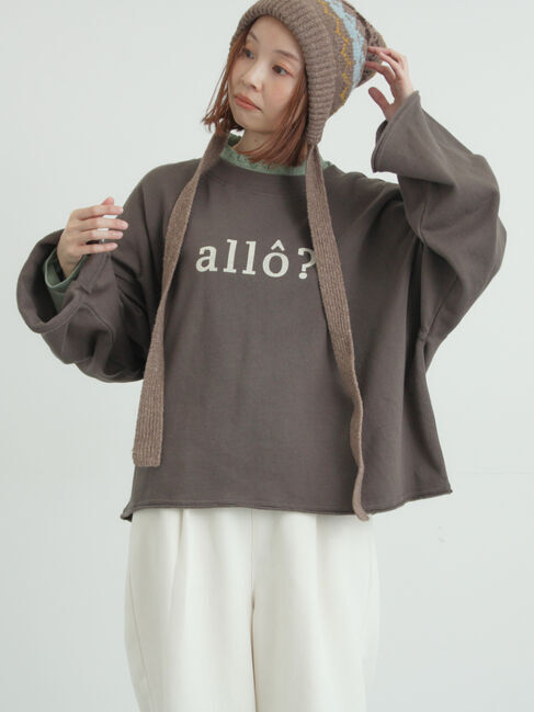 Samansa Mos2「シンプルロゴアソート裏起毛スウェット」|Tシャツ・カットソー|チャコールグレー