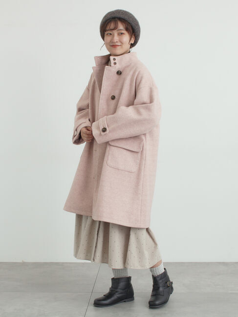 Samansa Mos2「ウールライクスタンドネックコート」|その他|