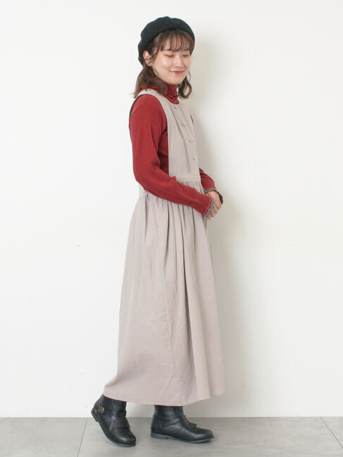 Samansa Mos2「袖口配色スカラップタートルニット」|ニット・セーター|