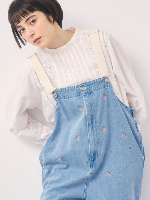 Samansa Mos2「スタンドカラーレースブラウス」|シャツ・ブラウス|オフホワイト