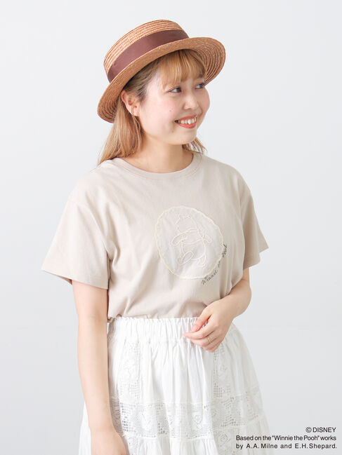Samansa Mos2「【Disney】くまのプーさんレースモチーフTシャツ」|Tシャツ・カットソー|ベージュ