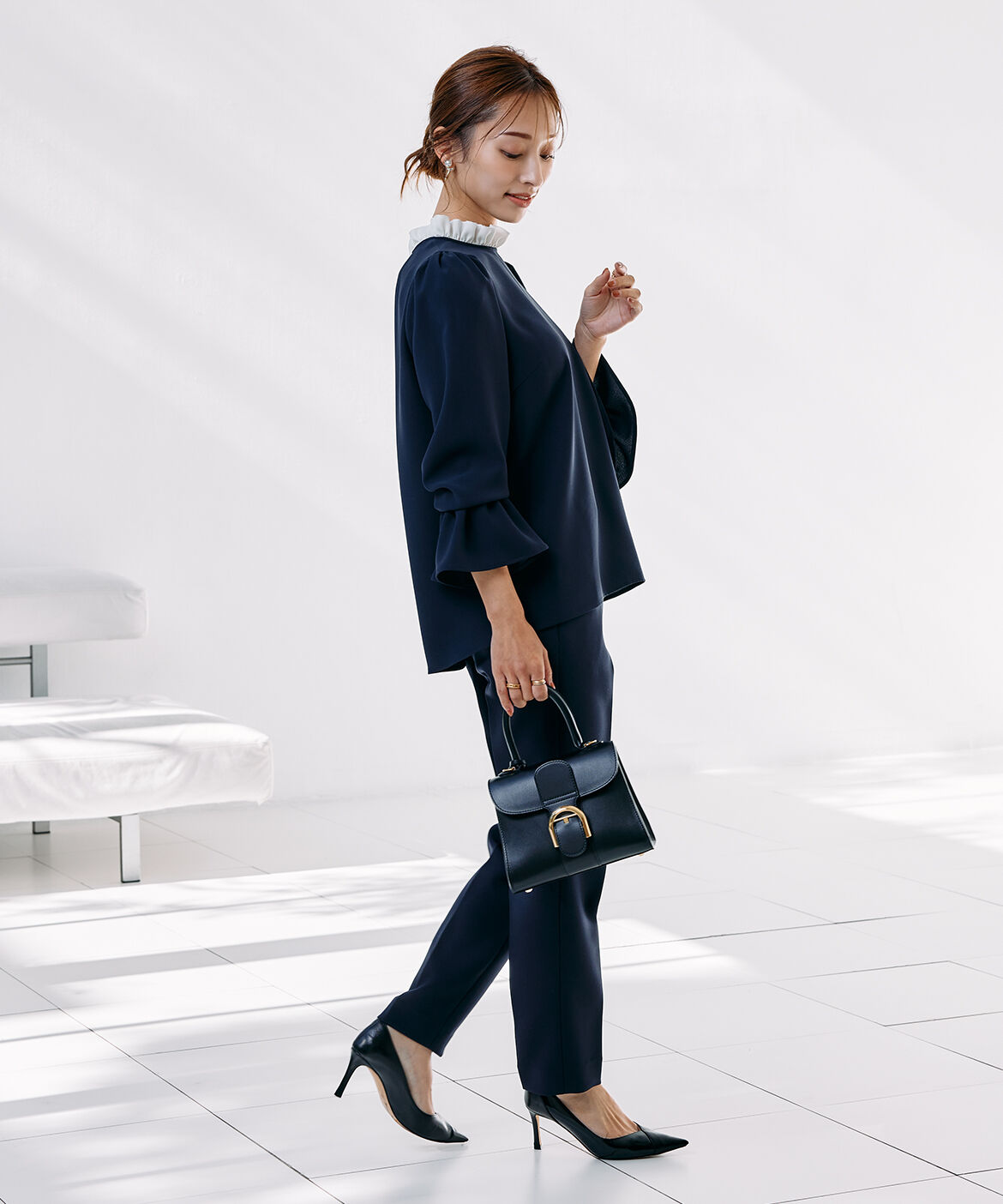 Maglie le cassetto「《M Maglie le cassetto&times;吉田理紗》華やかちび衿フリルブラウス」|シャツ・ブラウス|