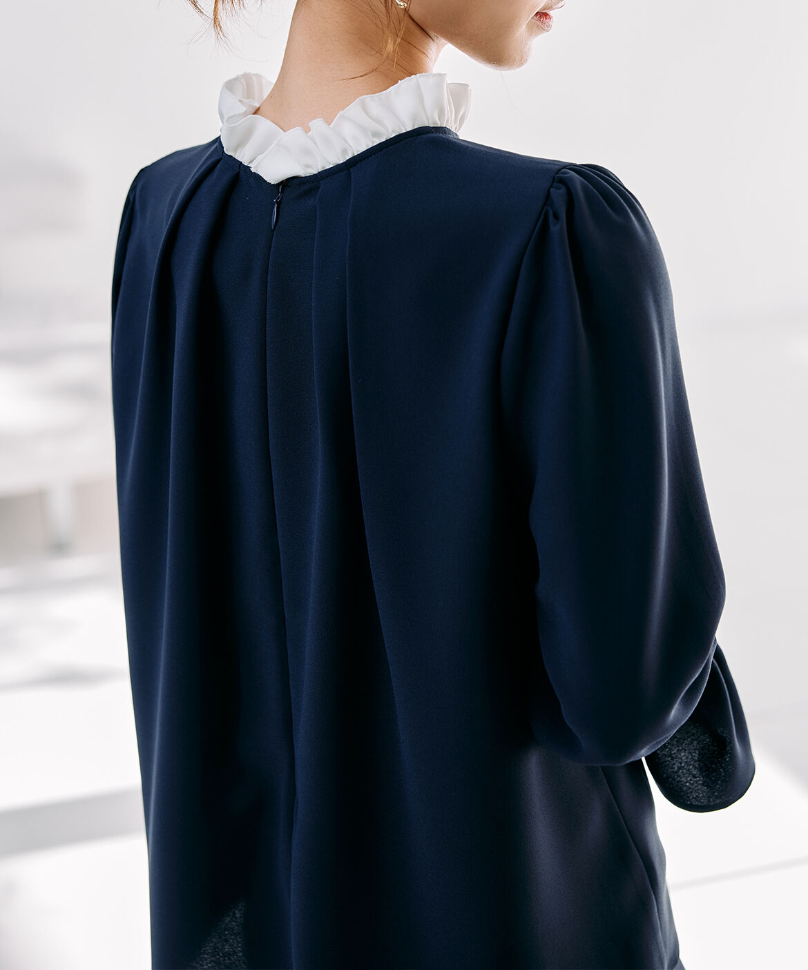 Maglie le cassetto「《M Maglie le cassetto&times;吉田理紗》華やかちび衿フリルブラウス」|シャツ・ブラウス|