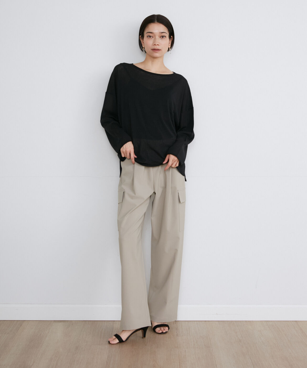 INED「《大きいサイズ》ワイドニットプルオーバー」|ニット・セーター|