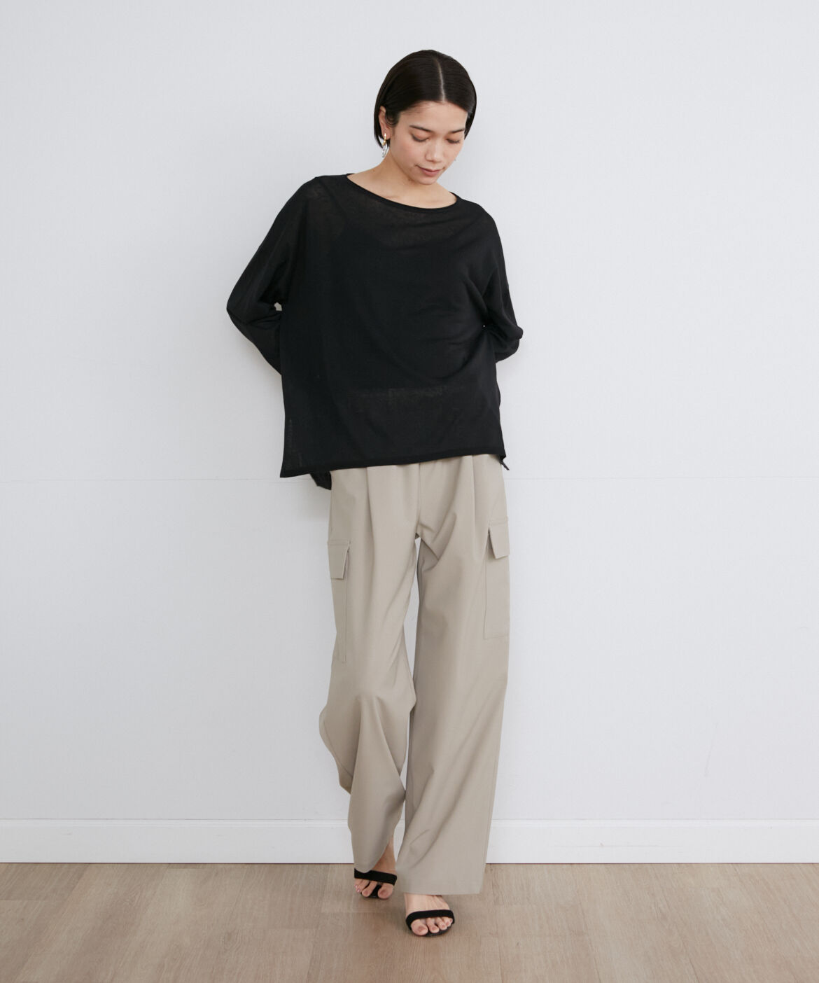 INED「《大きいサイズ》ワイドニットプルオーバー」|ニット・セーター|