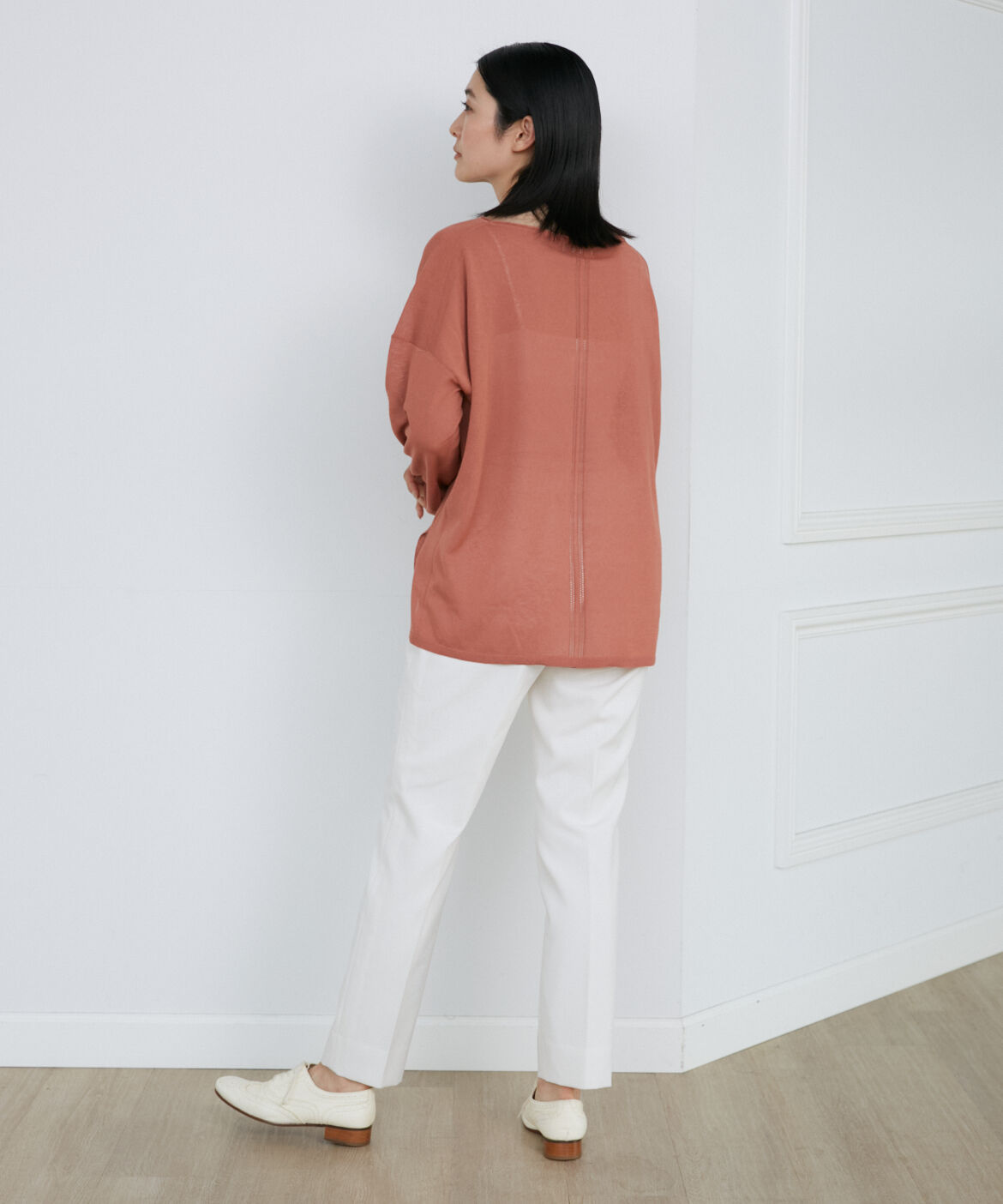 INED「《大きいサイズ》ワイドニットプルオーバー」|ニット・セーター|