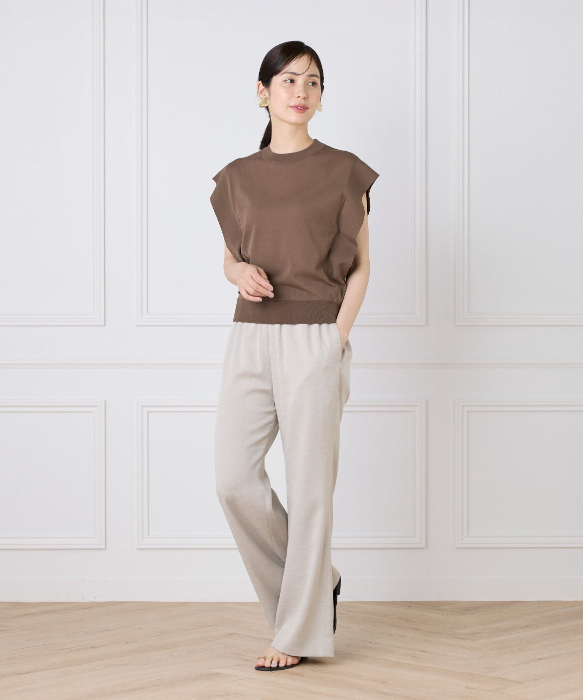 7-IDconcept.「コットンナイロンクルーネックプルオーバー」|ニット・セーター|