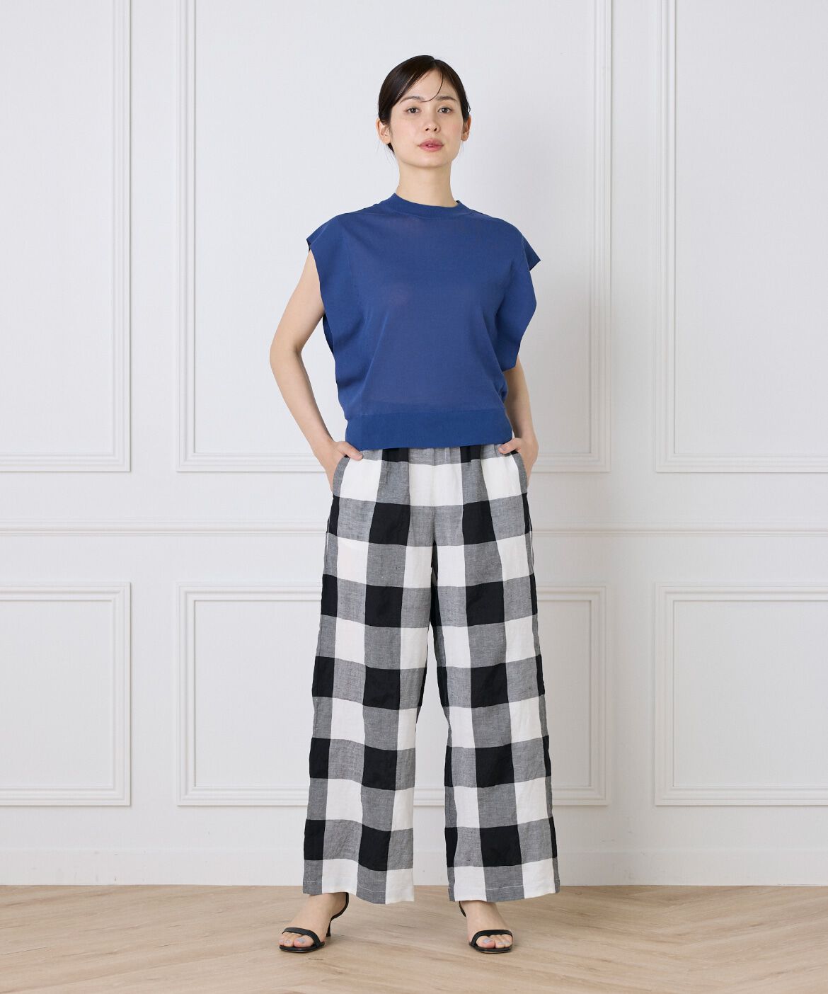 7-IDconcept.「《大きいサイズ》コットンナイロンクルーネックプルオーバー」|ニット・セーター|