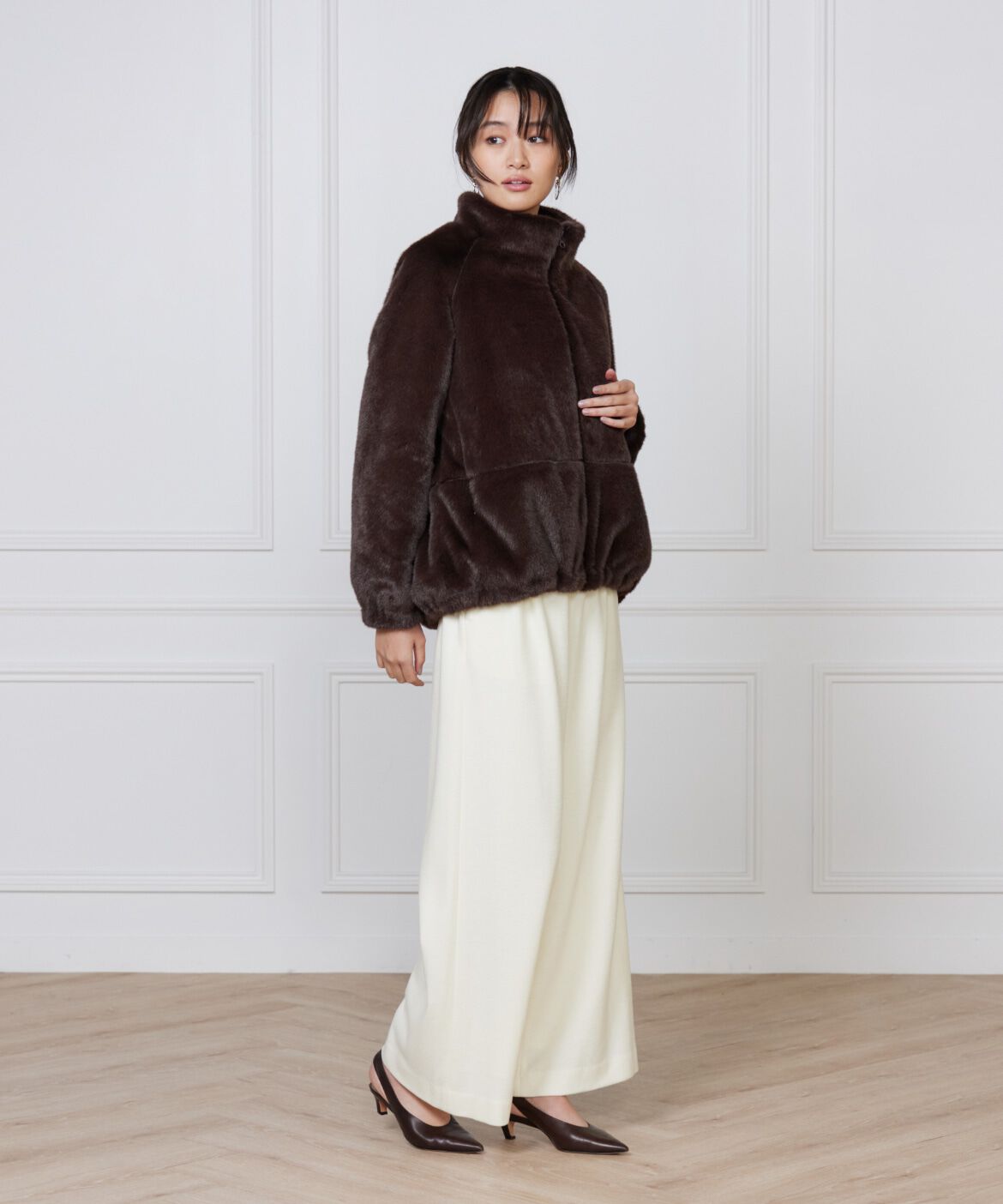 Le Souk「《大きいサイズ》フェイクファースタンドブルゾン」|その他|