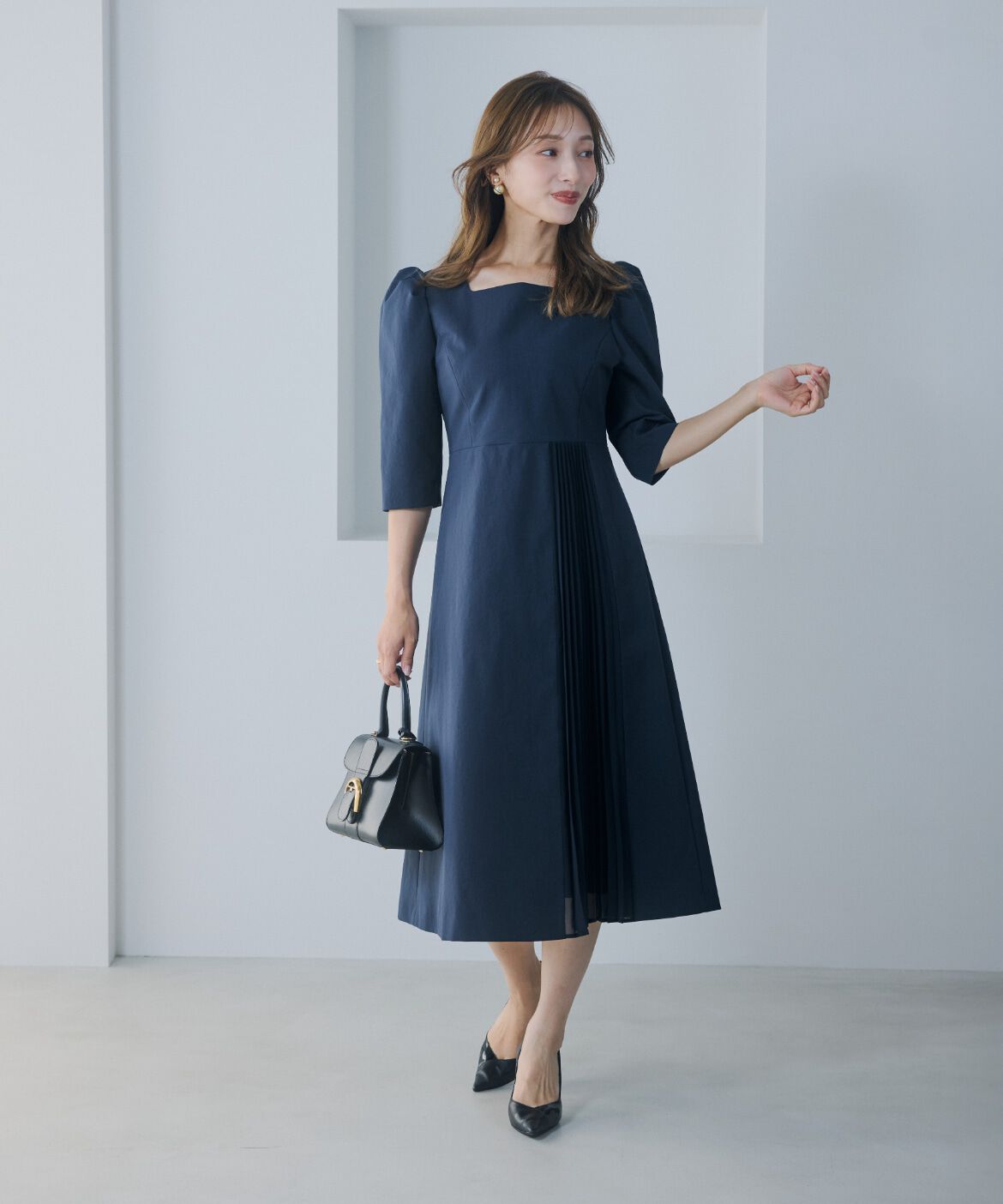 Maglie le cassetto「《ﾌﾟﾗｽｻｲｽﾞ》ﾊﾚ映えﾌﾟﾘｰﾂﾜﾝﾋﾟｰｽ《M Maglie le cassetto&times;」|ワンピース|