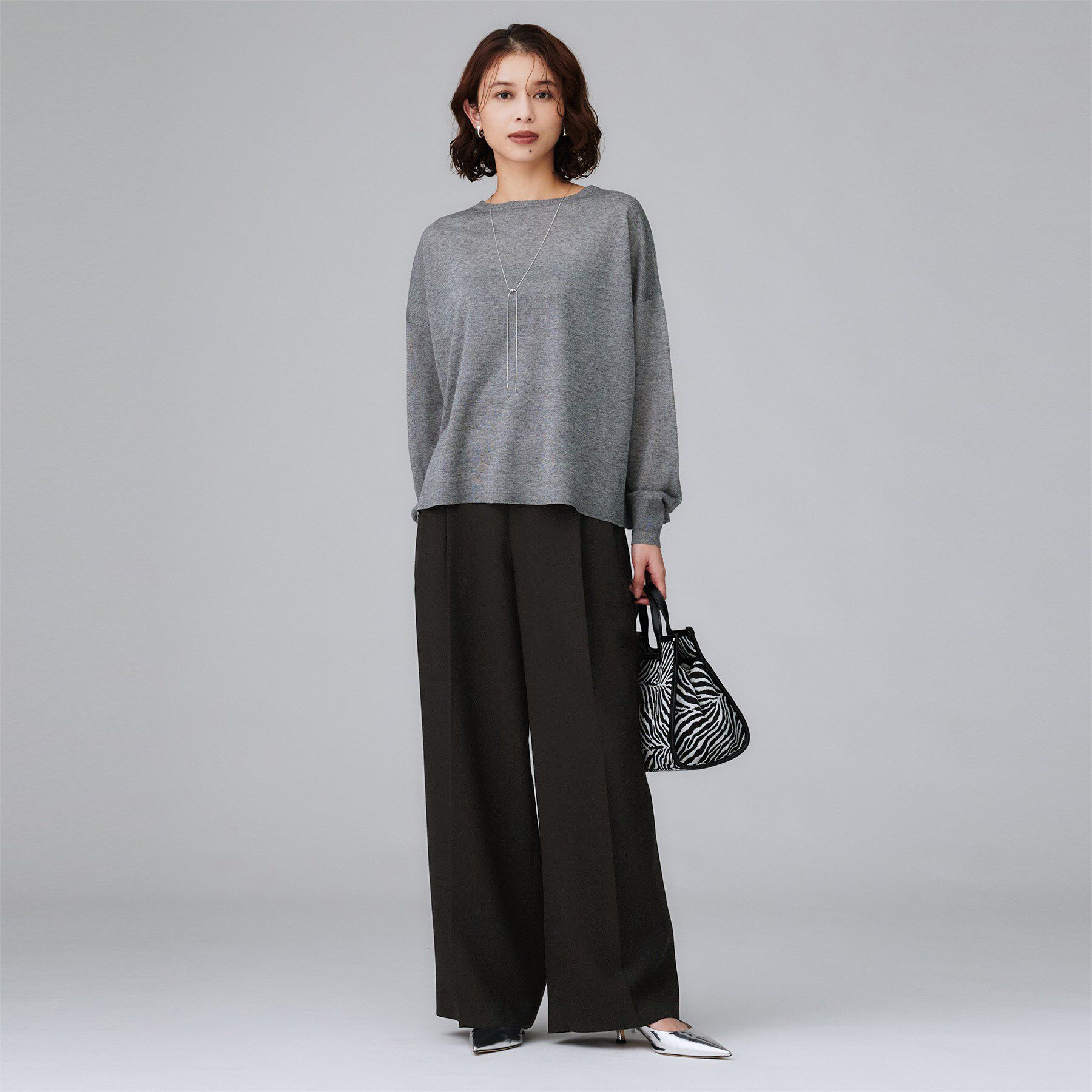 UNTITLED「【セットアップ可/洗える】梳毛調合繊2タックワイドパンツ」|その他|