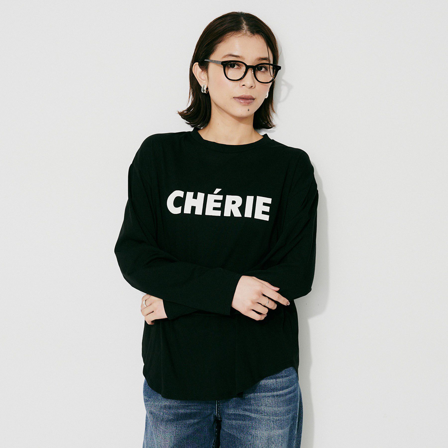 UNTITLED「【CHIGNON】CHERIE シンプルロゴTシャツ」|Tシャツ・カットソー|ブラック(019)