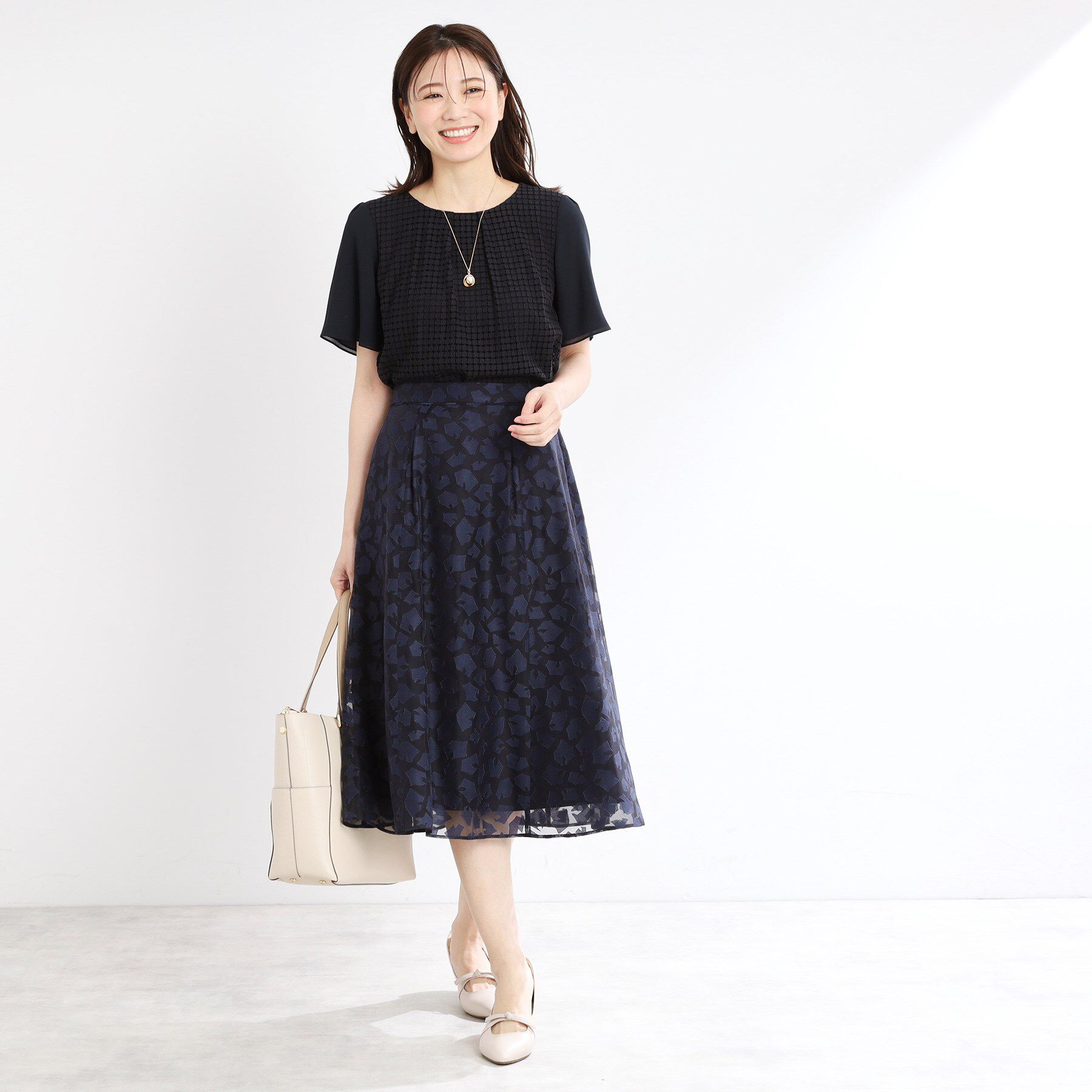 Reflect「【夏SALE／手洗い可】幾何柄レースブラウス」|シャツ・ブラウス|