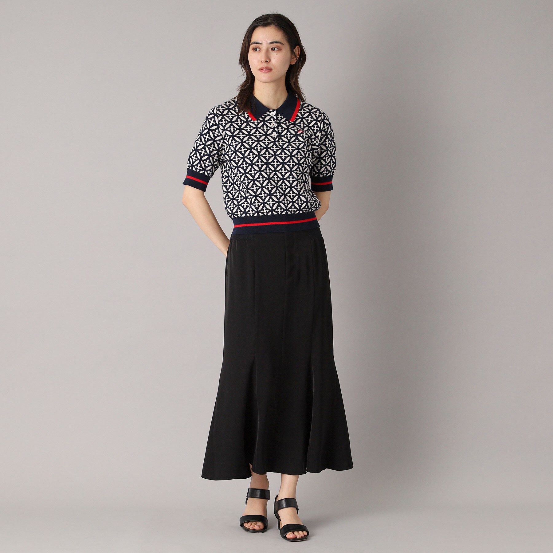 DRESSTERIOR「オーバーラップサークルジャカードポロニット」|ニット・セーター|