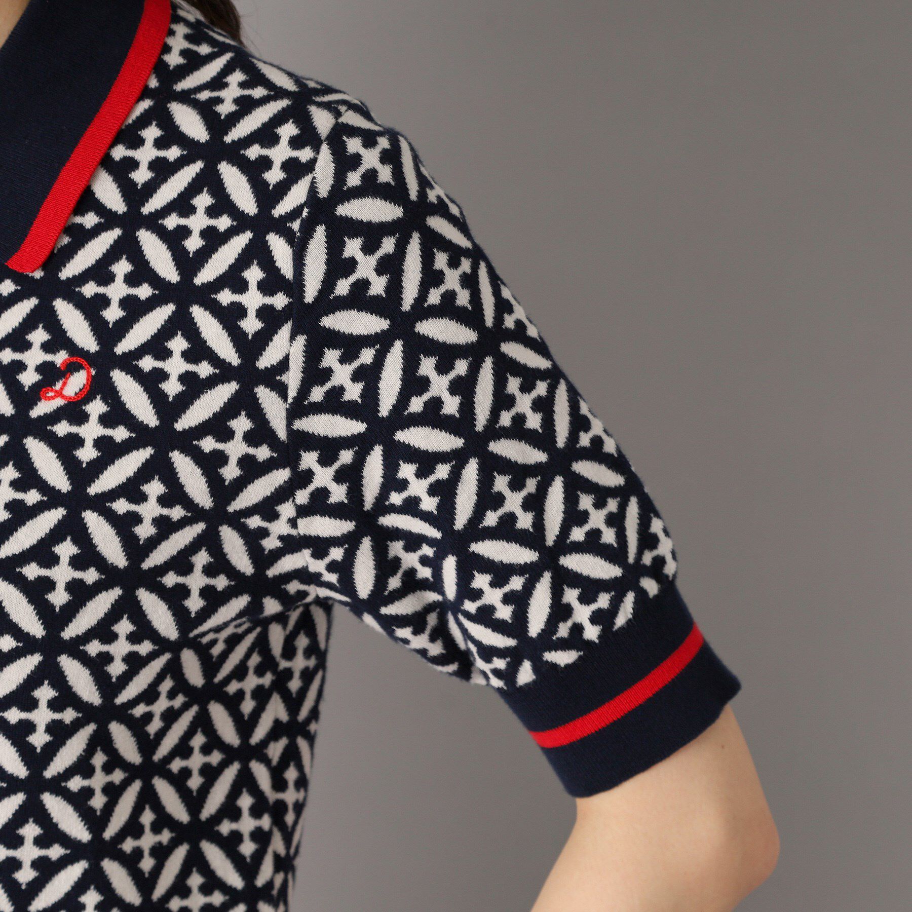 DRESSTERIOR「オーバーラップサークルジャカードポロニット」|ニット・セーター|