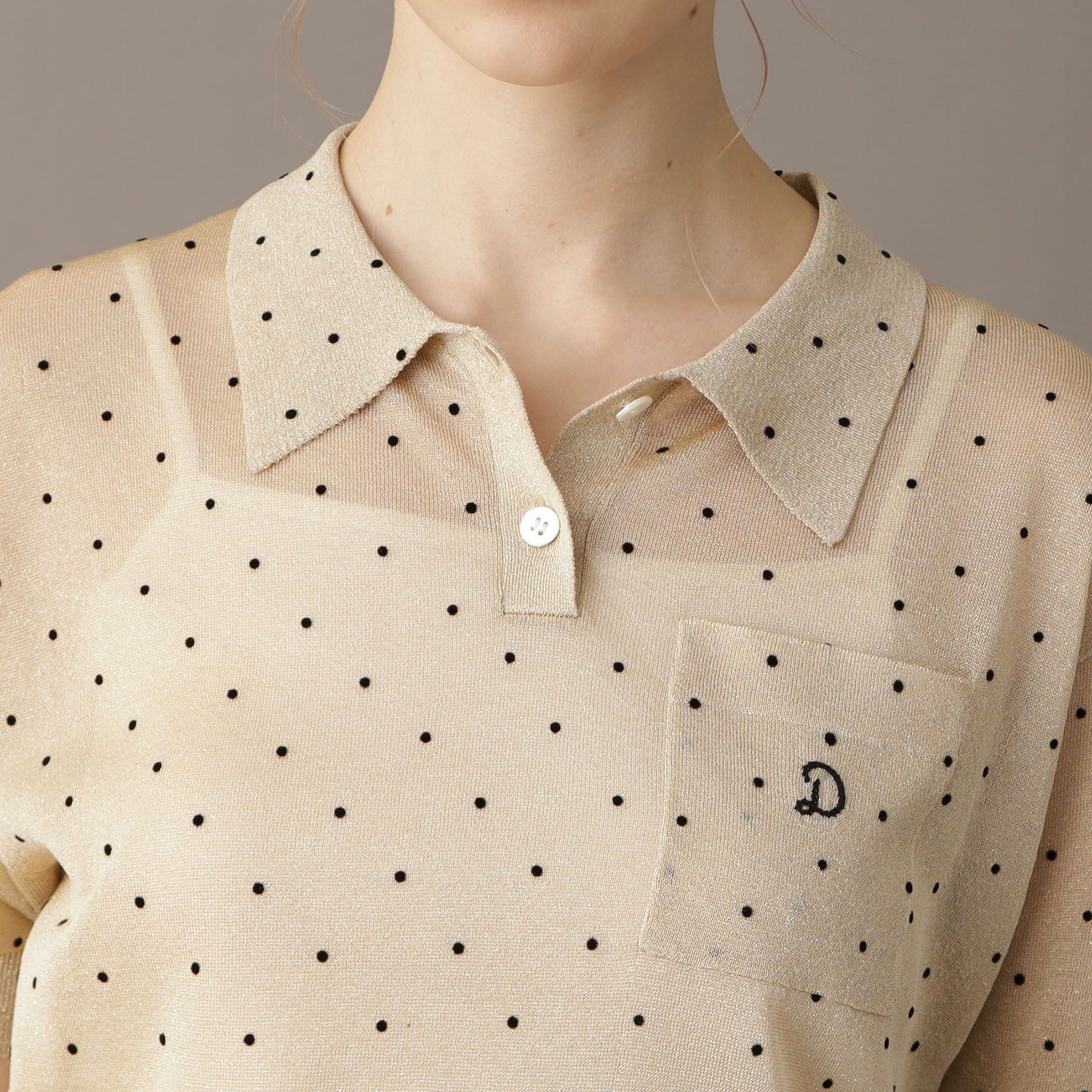 DRESSTERIOR「ドットシアーポロニット」|ポロシャツ|