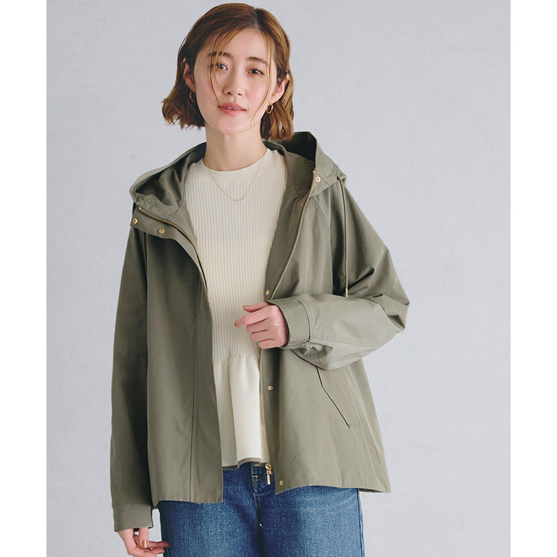 grove「【撥水・洗える】マウンテンパーカ」|ブルゾン・スタジャン|カーキ(027)