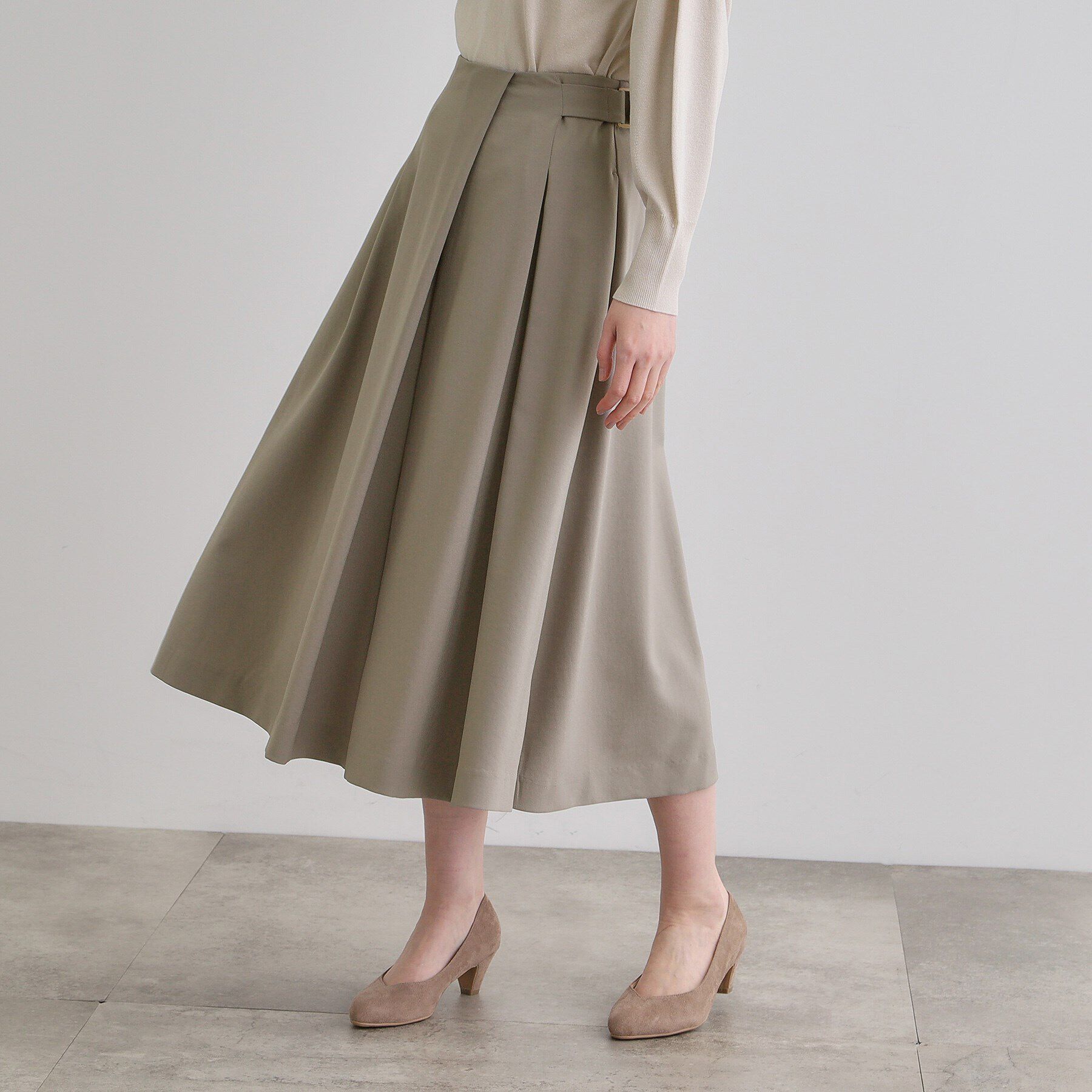 grove「サイドベルトタックフレアスカート」|スカート|