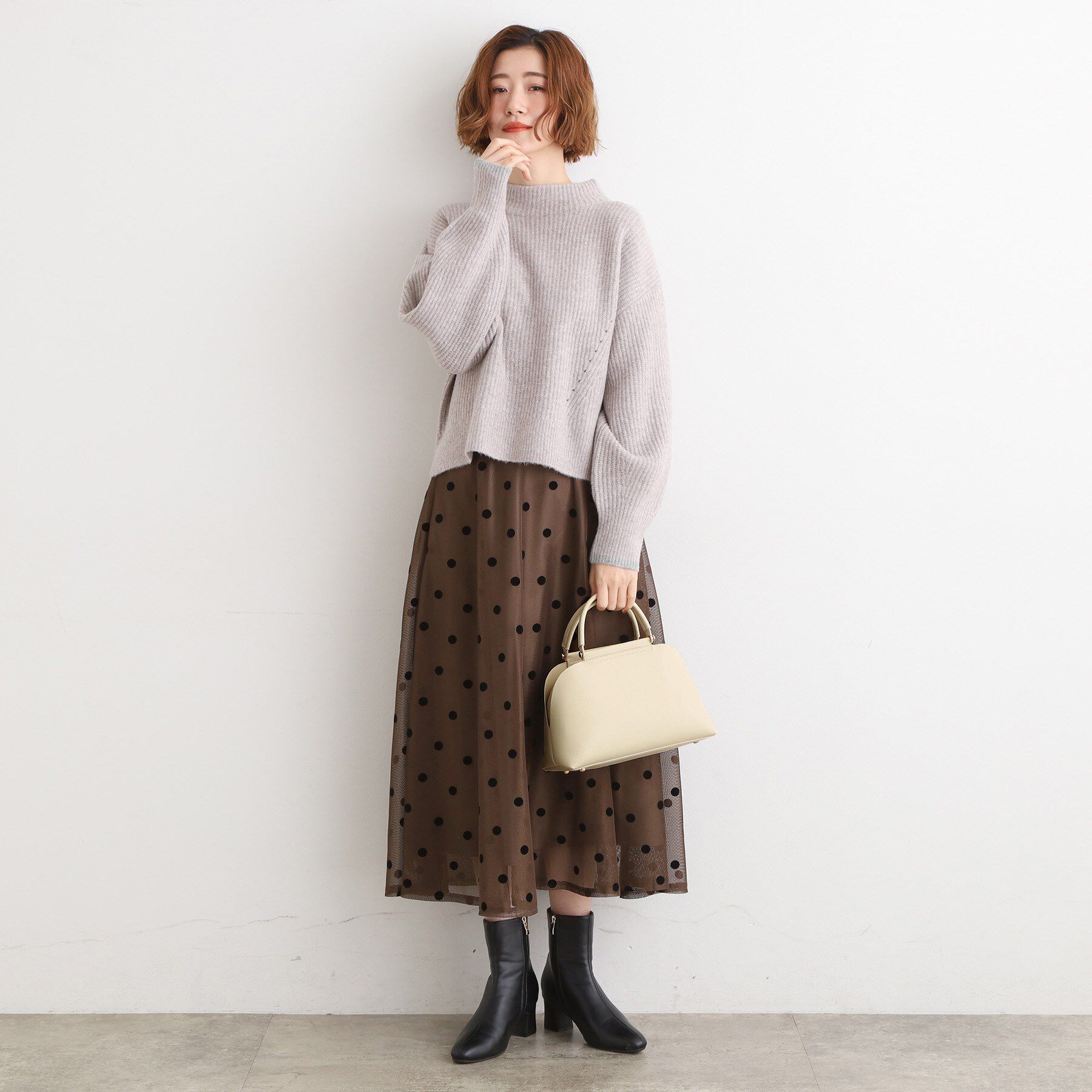 grove「【ハレの日にもデイリーにも】バーハンドルラウンド2WAYトート」|ハンドバッグ|